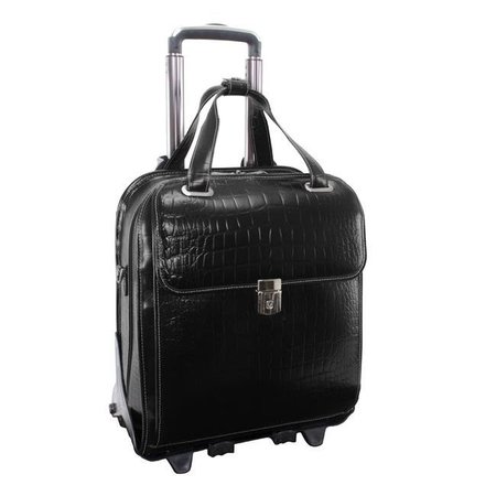 SIAMOD McKlein 35325 Novembre Black Leather Ladies' Vertical Detachable Wheeled Laptop Case 35325